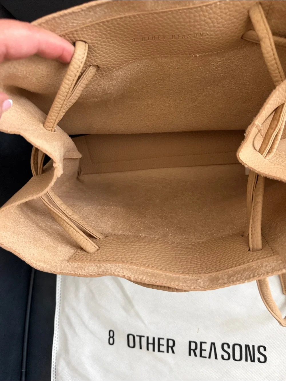 NWOT 8 Other Reasons Tan Vegan Leather Drawstring Tote